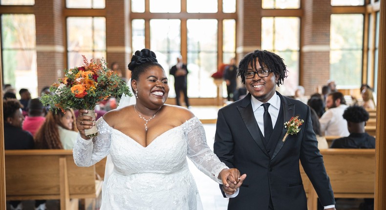 The author, left, married her best friend while still college.Courtesy of Trevor Mercer