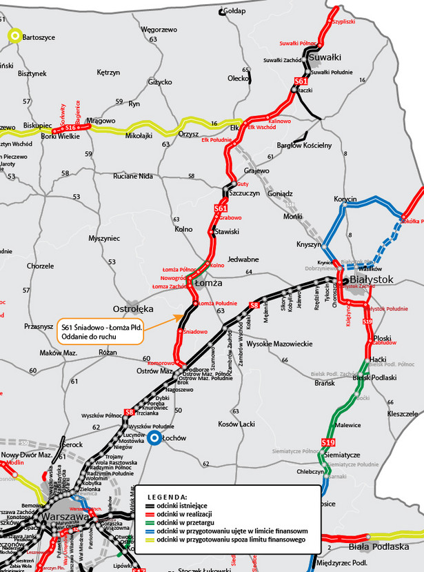 Via Baltica. Odcinek Śniadowo-Łomża Południe trasy S61 oddany do użytku [MAPA]