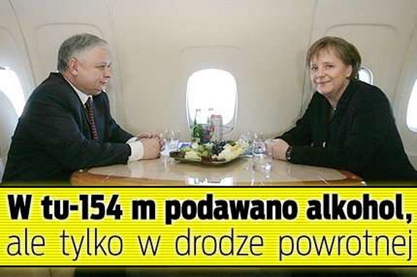 W tu-154 m podawano alkohol, ale tylko w drodze powrotnej