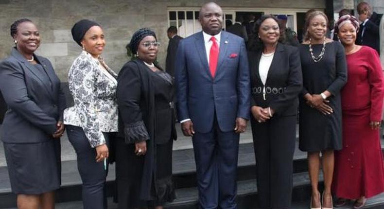 Lagos State Governor, Akinwunmi Ambode meets with cabinet members on October 22, 2015