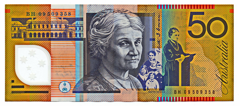 Edith Covan na australijskim banknocie Fot. Katarzyna Wilhelm/East News