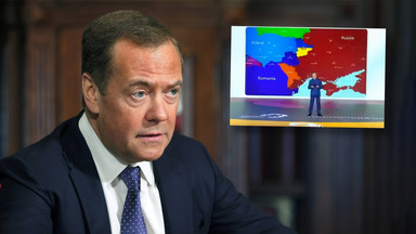 Dmitrij Miedwiediew mówił o Ukrainie. Pokazał nietypową mapę uwzględniającą Polskę