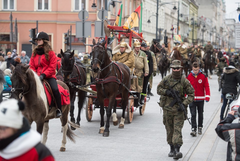 ŁÓDŹ 23. FINAŁ WOŚP (Parada konna na ul. Piotrkowskiej)