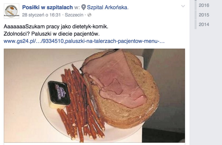 Tak, tak, dobrze widzisz! To posiłek dla chorych w szpitalu