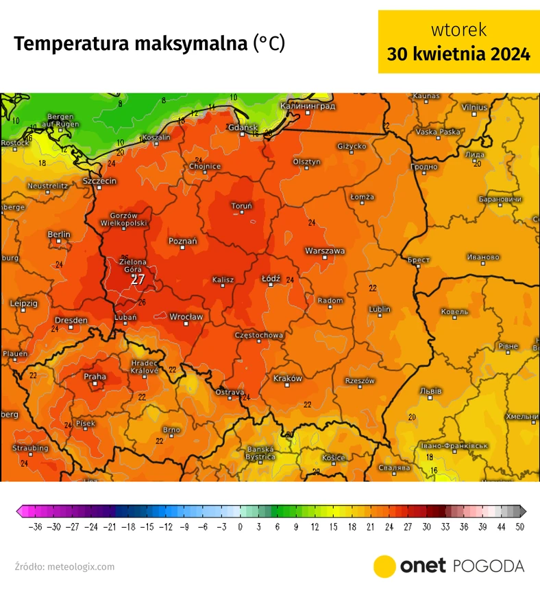 We wtorek na zachodzie może być nawet 27 st. C