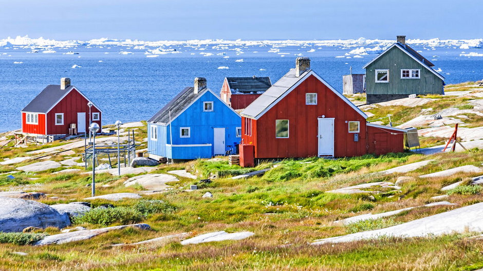 "Mityczna" Grenlandia, po duńsku zielona wyspa'