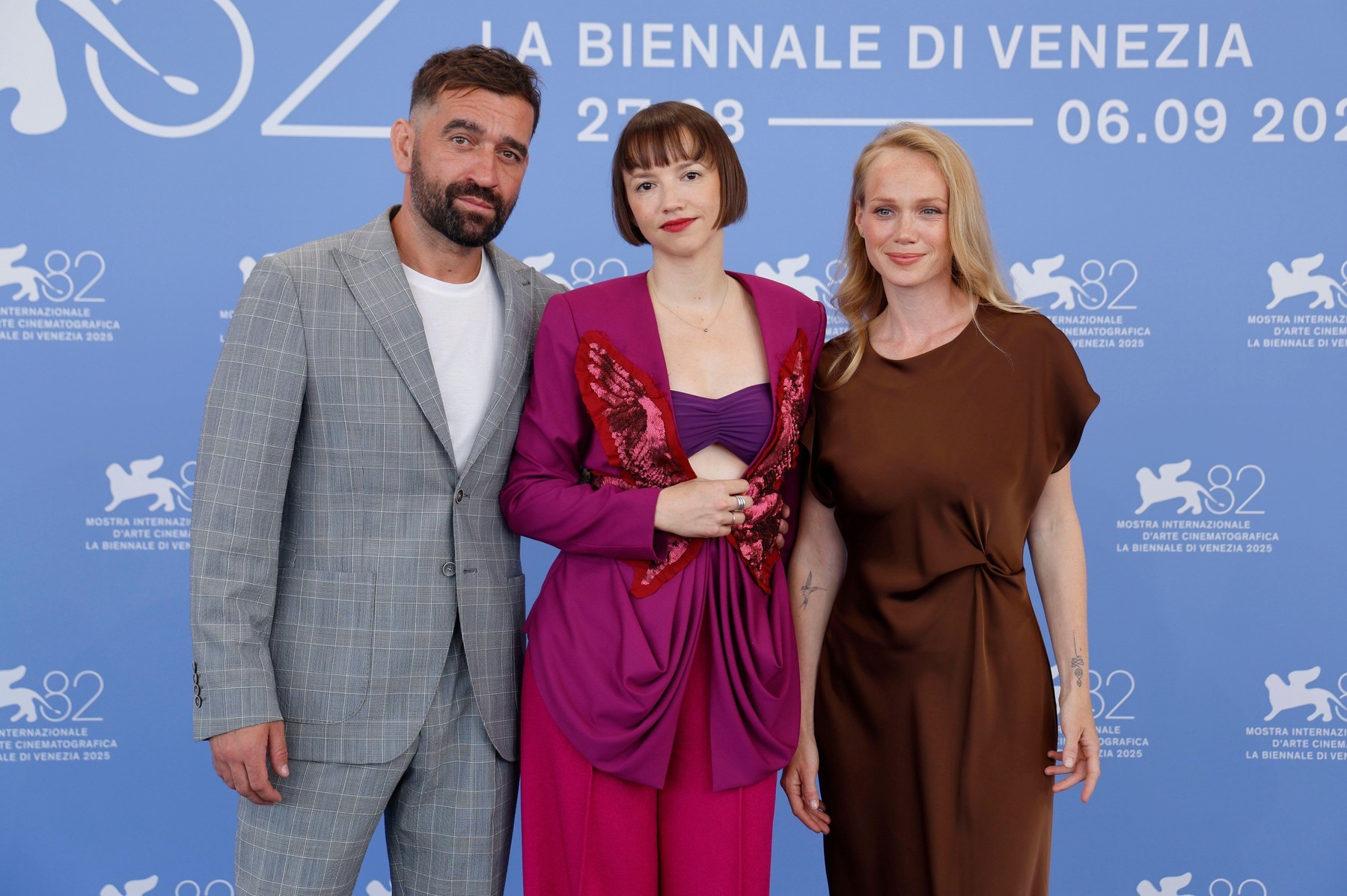 Milan Ondrík, Tereza Nvotová a Dominika Morávková-Zeleníková na festivale v Benátkach.
