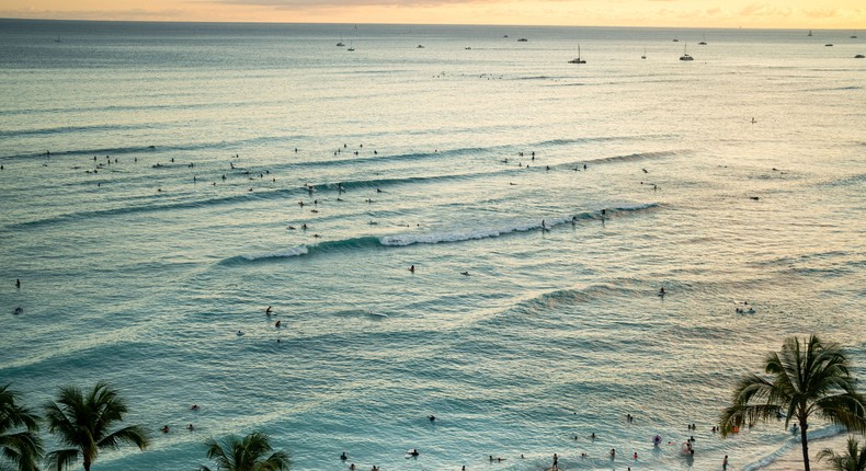 The couple traveled to Hawaii and three other destinations.
