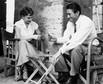Audrey Hepburn i Gregory Peck na planie filmu "Rzymskie wakacje"