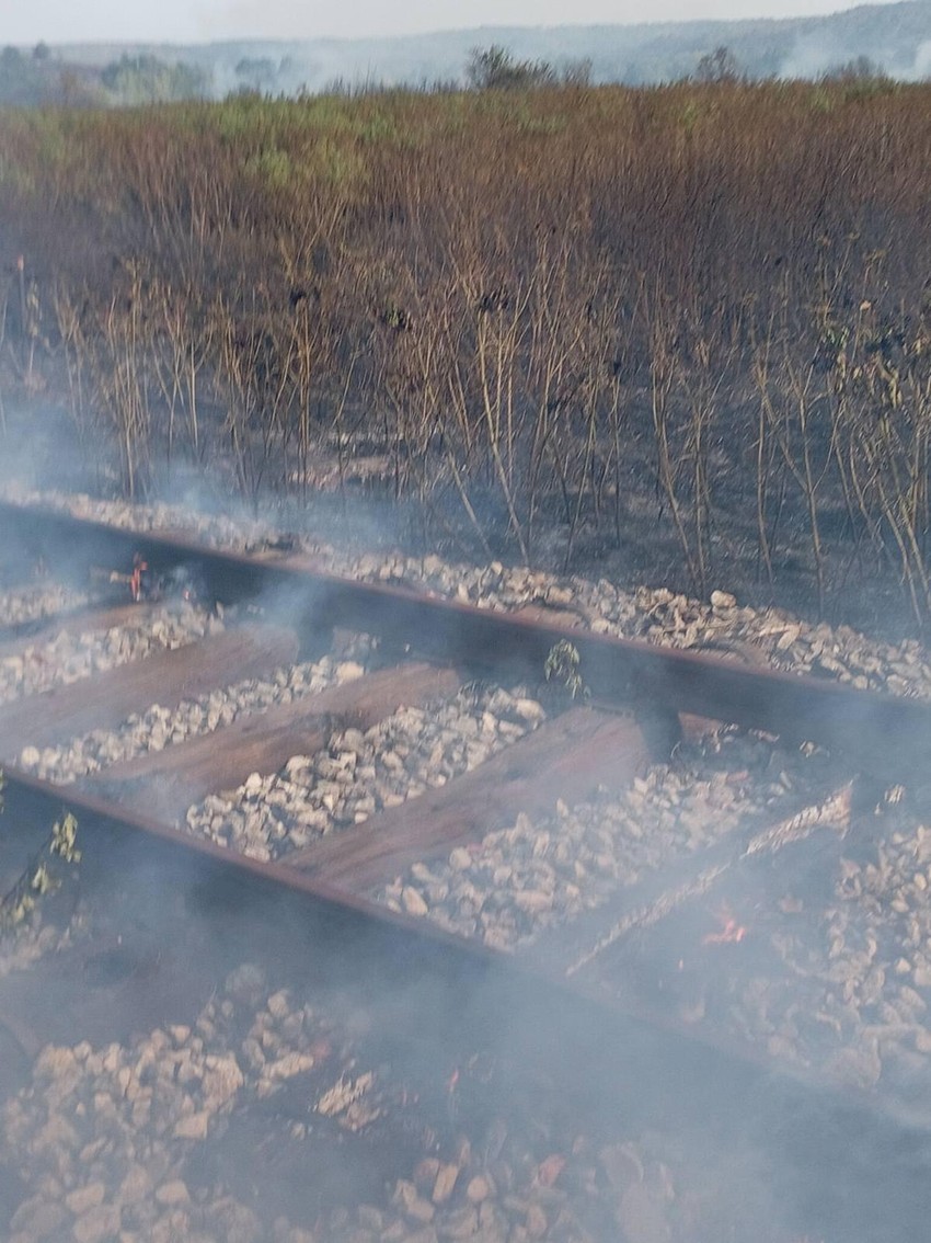 Požar kraj pruge u Brusniku