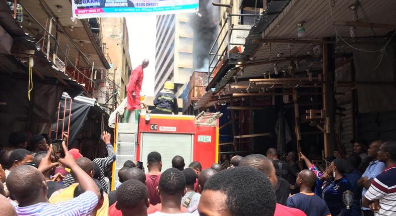 The Balogun market fire incident started in the early hours of Tuesday, November, 2019. [Pulse]