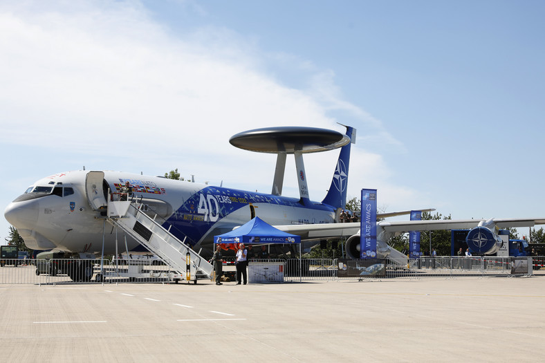 Jeden z NATO-wskich samolotów AWACS na pokazach lotniczych w Berlinie, lipiec 2022 r.