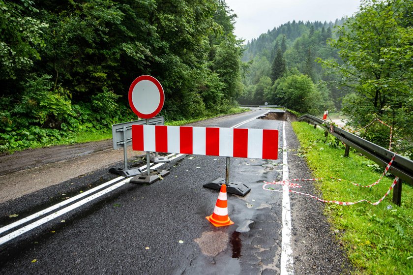 Skutki powodzi w okolicach Nowego Targu