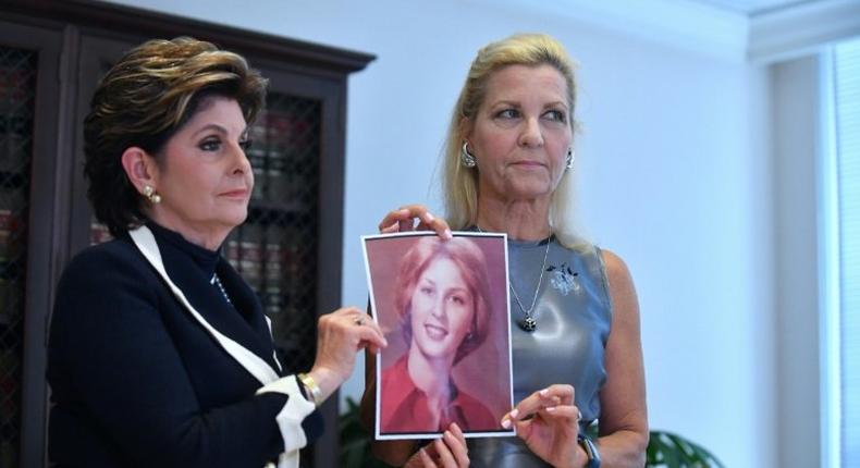 Attorney Gloria Allred (left) and a woman who gave her name only as Robin accuse Roman Polanski of having sexually assaulted Robin when she was a minor