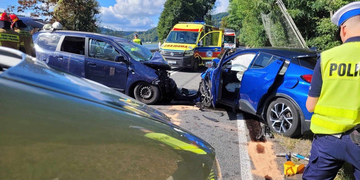 Dramatyczny wypadek w Małopolsce. Poszkodowanych zostało jedenaście osób, w tym dwoje dzieci.