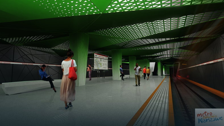 Wizualizacja jednej z przyszłych stacji II linii metra