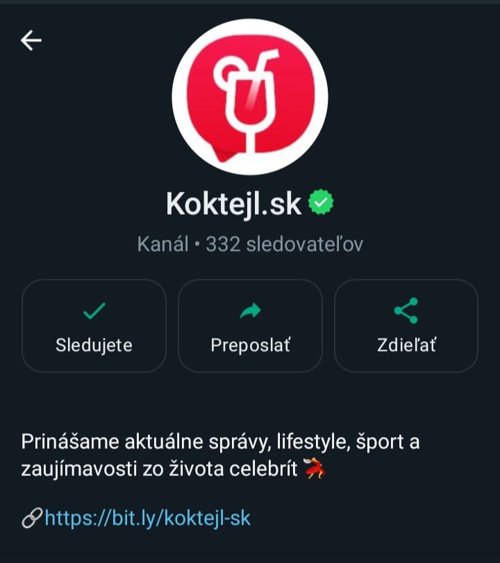 Sledujte Koktejl.sk na Whatsappe!