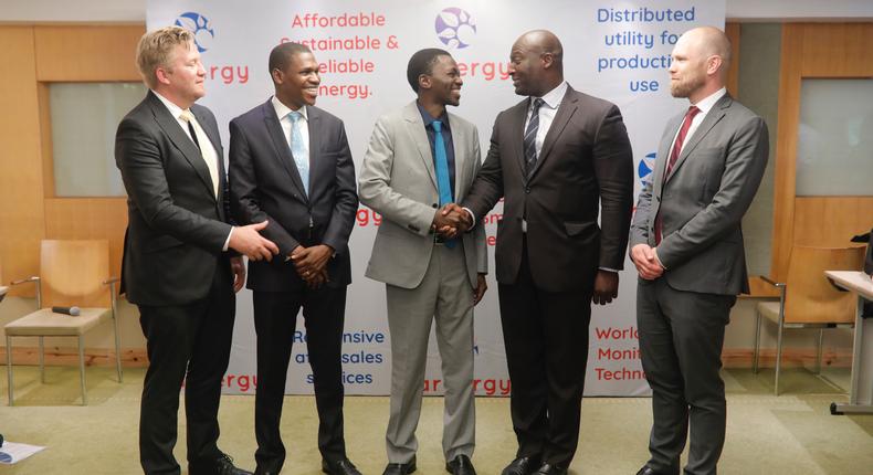 (L-R) Dr. Wiebe Boer (All On); Bunmi Adekore (Breakthrough Energy Ventures); Femi Adeyemo (Arnergy Founder); Anders Blom (Norfund); Kunle Odebunmi (Arnergy Co-Founder) at Radisson Blu Anchorage Victoria Island, Lagos.
