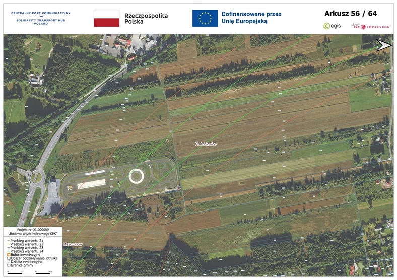 Przebieg planowanej linii kolejowej do CPK wyznaczono przez ośrodek doskonalenia techniki jazdy Driveland w gminie Radziejowice