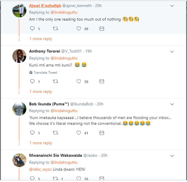 Reactions on Linda Oguttu's Tweet 