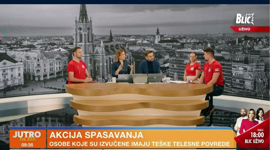 Spasioci o potresnim scene u Novom Sadu, Jutro na Blic