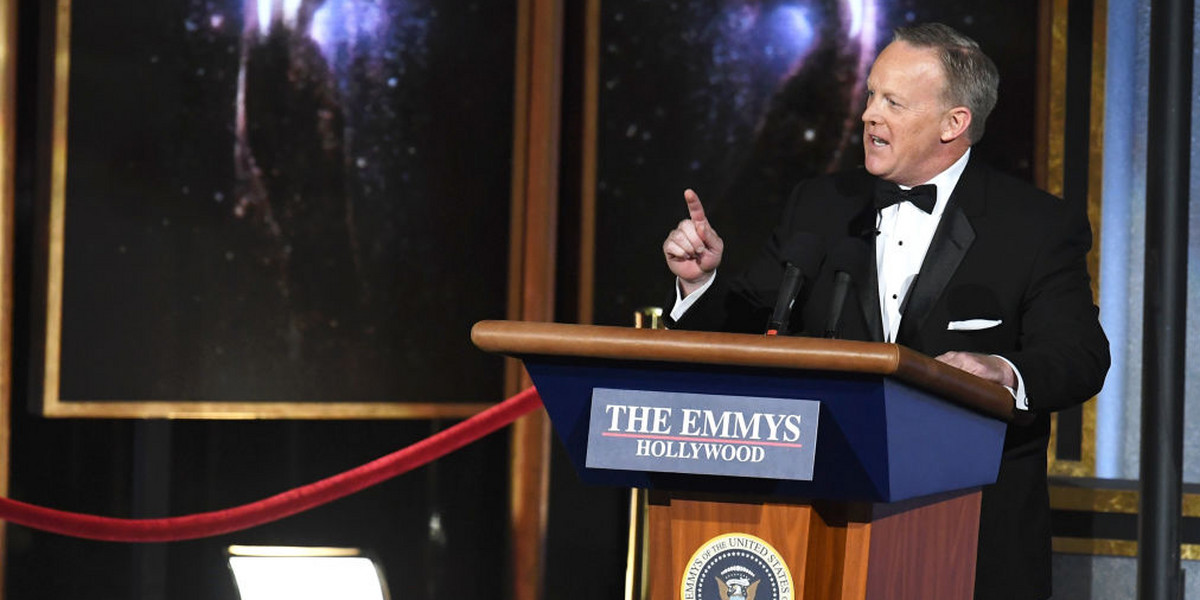 Former White House press secretary Sean Spicer made a shocking appearance at the Emmys