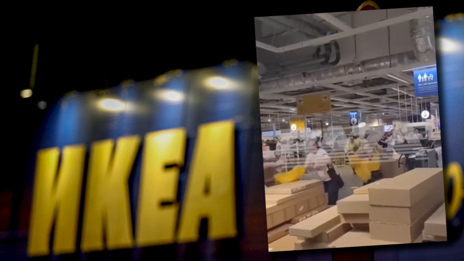 Rosjanie szturmujący sklep IKEA