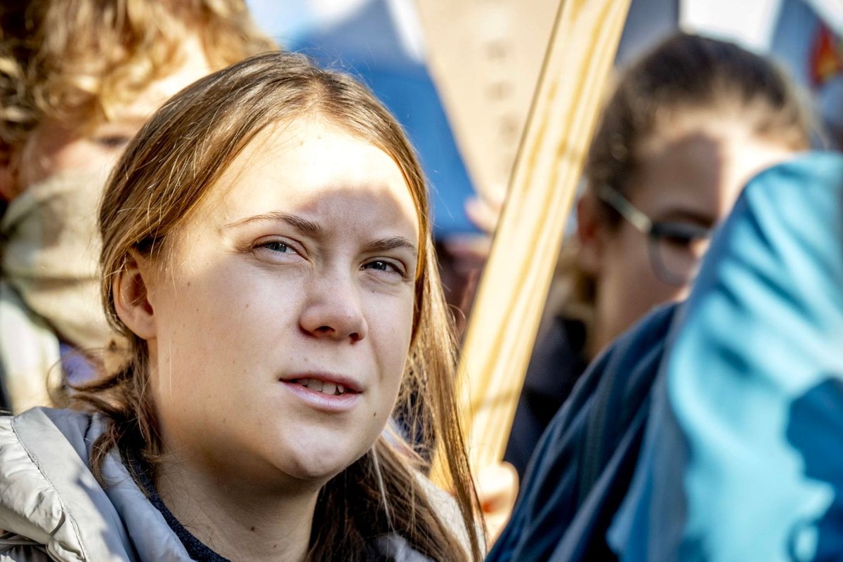 Mężczyzna wtargnął na scenę podczas przemówienia Grety Thunberg