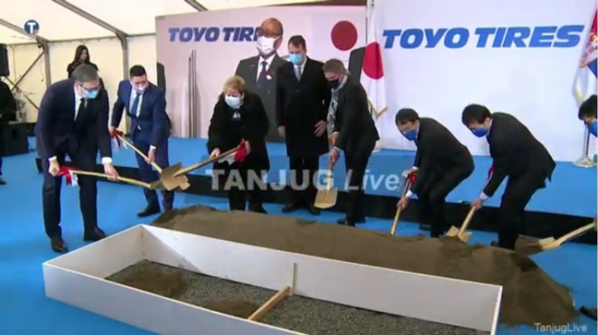 Polaganje kamena temeljca za izgradnju fabrike guma Toyo Tires