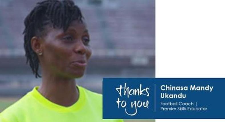Chinasa Mandy Ukandu: a football coach, a Premier Skills coach educator who works with children that share her love and passion for football.  (British Council)