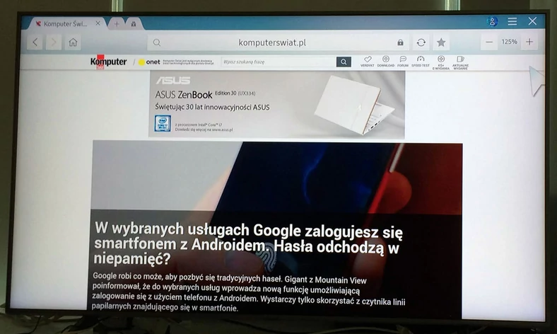 Samsung QE65Q60R - wbudowana przeglądarka działa szybko i bez przycięć