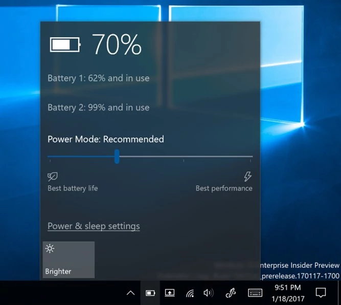 Nowy suwak dla zasilania z Windows 10 build 15014