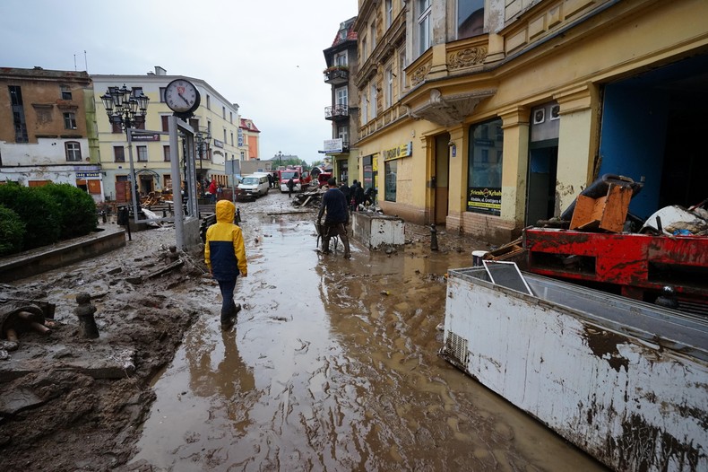 Kłodzko po przejściu fali powodziowej