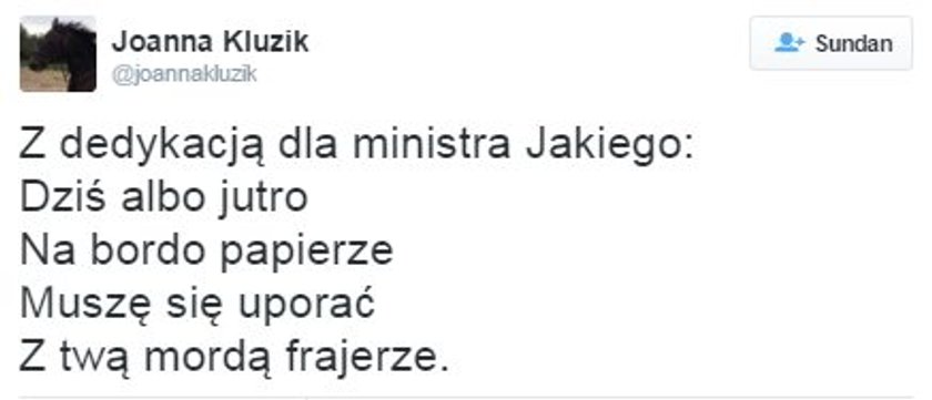 Mocna odzywka byłej minister na Twitterze