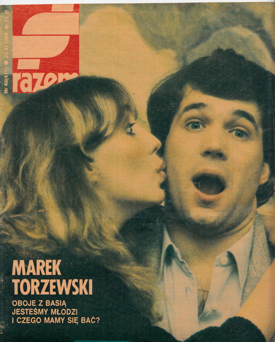 Barbara i Marek Torzewscy na okładce czasopisma "Razem" (25.11.1984 r.)