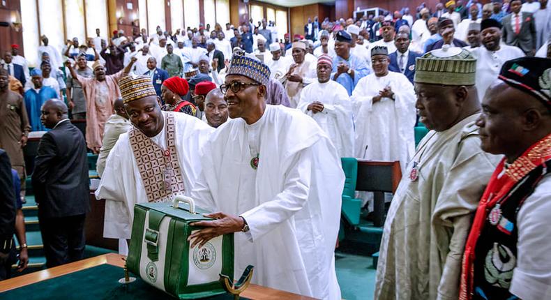 President Buhari presents 2019 budget before Nigerian lawmakers, December 19, 2018.