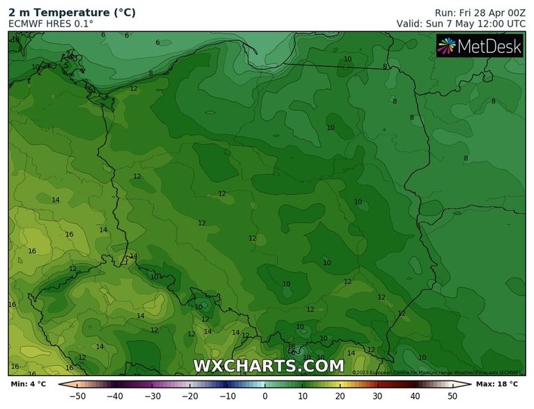 Popołudniami także nie będzie zbyt ciepło.