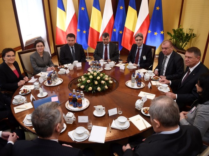 Sptkanie premier Ewy Kopacz z prezydentem Rumunii Klausem Iohannisem