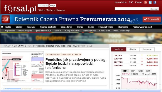 Strona internetowa Forsal.pl