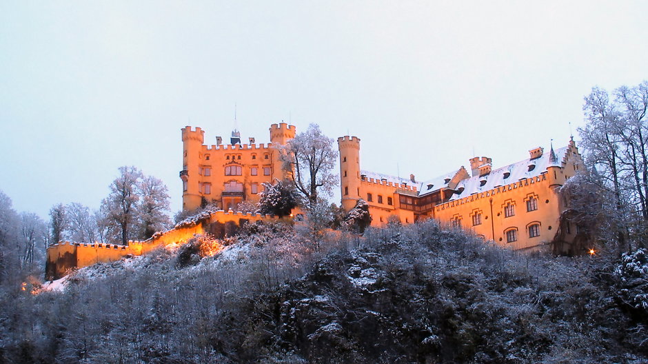 Zamek Hohenschwangau w zimie