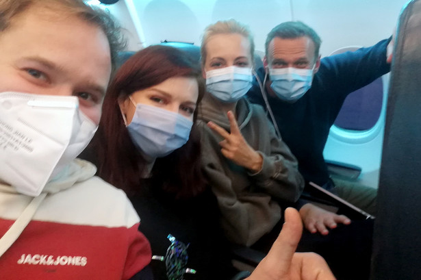 Aleksiej Nawalny w samolocie