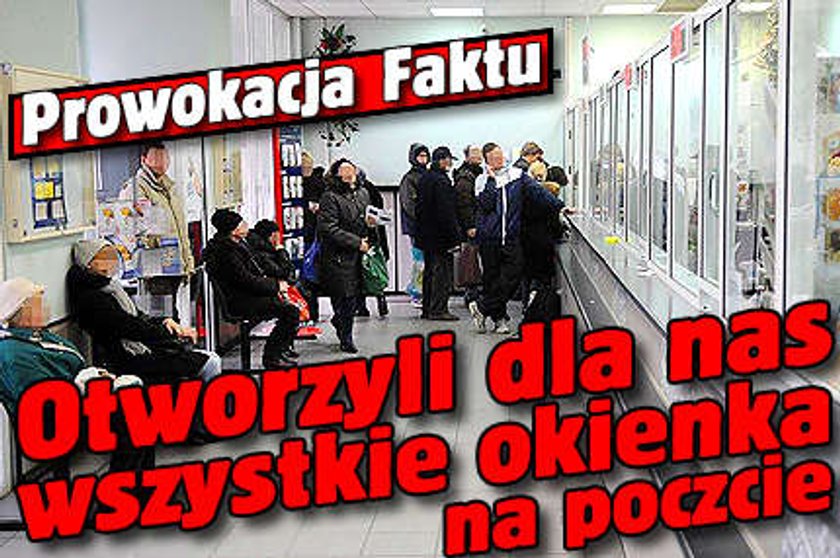 Prowokacja Faktu. Otworzyli dla nas okienka na poczcie!