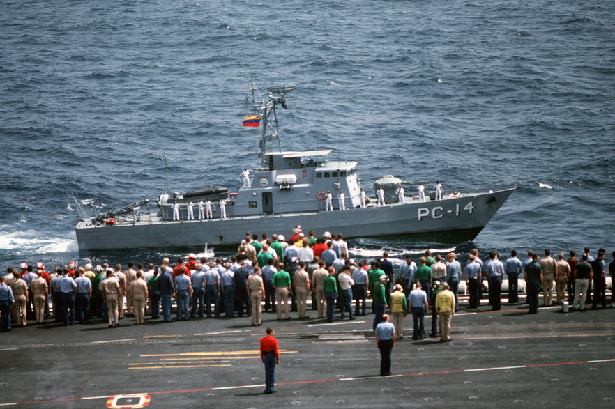 Wenezuelski kuter patrolowy ARV Libertad który jako pierwszy wykrył kolumbijską obecność na spornych wodach zatoki