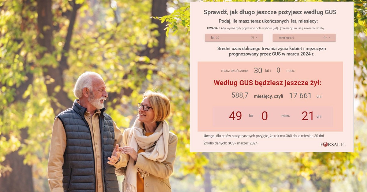 Jak D ugo B dziemy yli Teraz Mo na To Policzy KALKULATOR Forsal pl