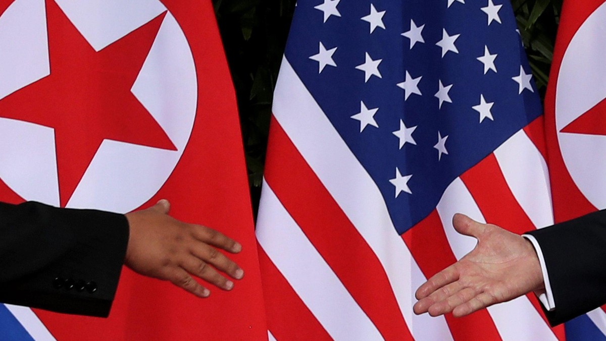 U.S. President Trump and North Korea's Kim meet at the start of their summit in Singapore