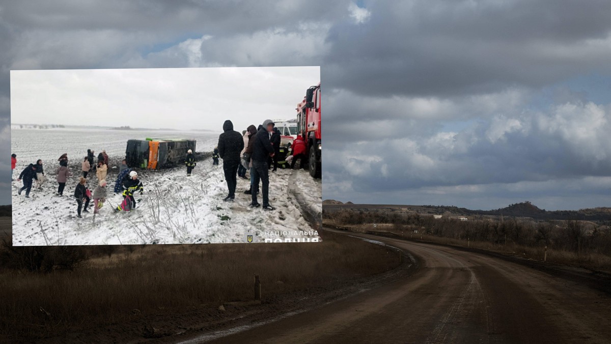 Wypadek autobusu na trasie z Warszawy do Odessy