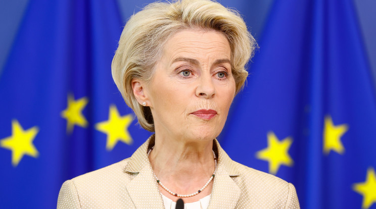 Ursula van der Leyen bejelentette: háromszorosára növeli az EU a Palesztin Hatóság humanitárius támogatását/Fotó: MTI/EPA/Stephanie Lecocq
