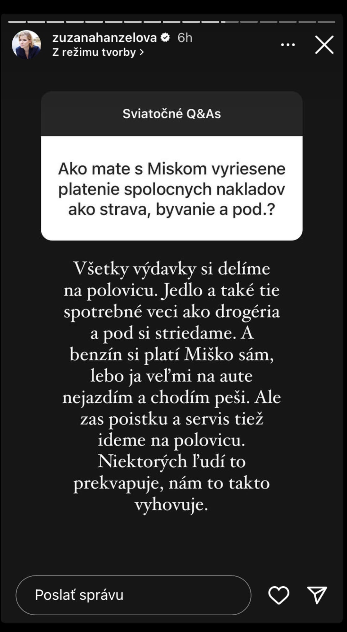 Zuzana neváhala odpovedať aj na otázky ohľadom súkromia.