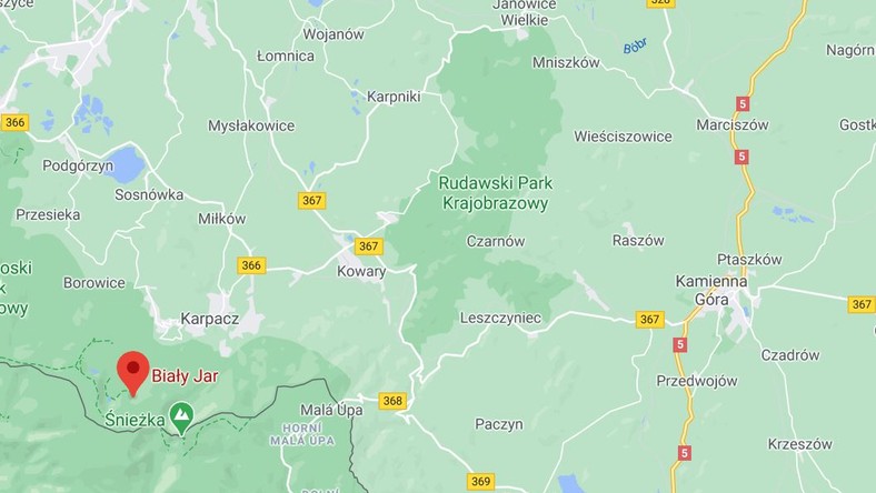 Karkonosze. Duża lawina w okolicy Białego Jaru. GOPR ...