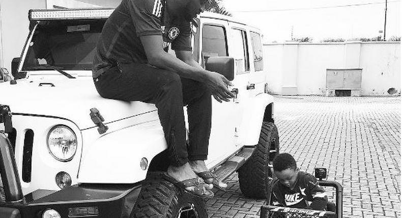 Paul Okoye and son enjoying their rides